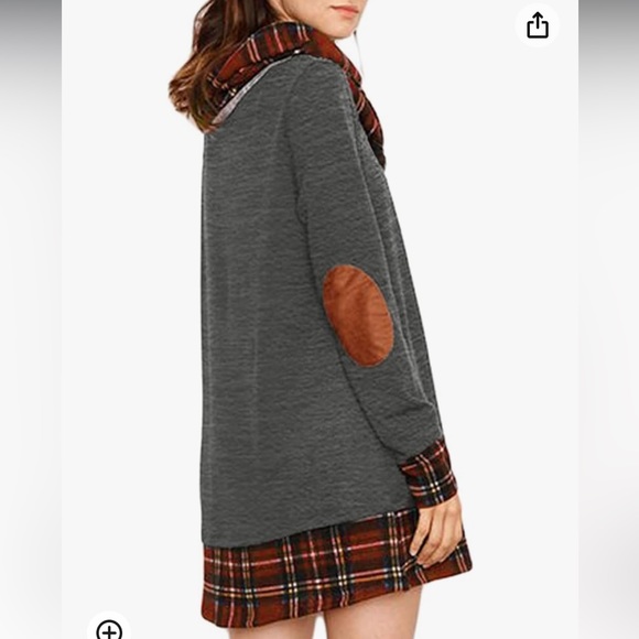 NWT Alaster Queen Woman’s Long Sleeve Plaid Cowl Neck Tunic Dress - Picture 4 of 9